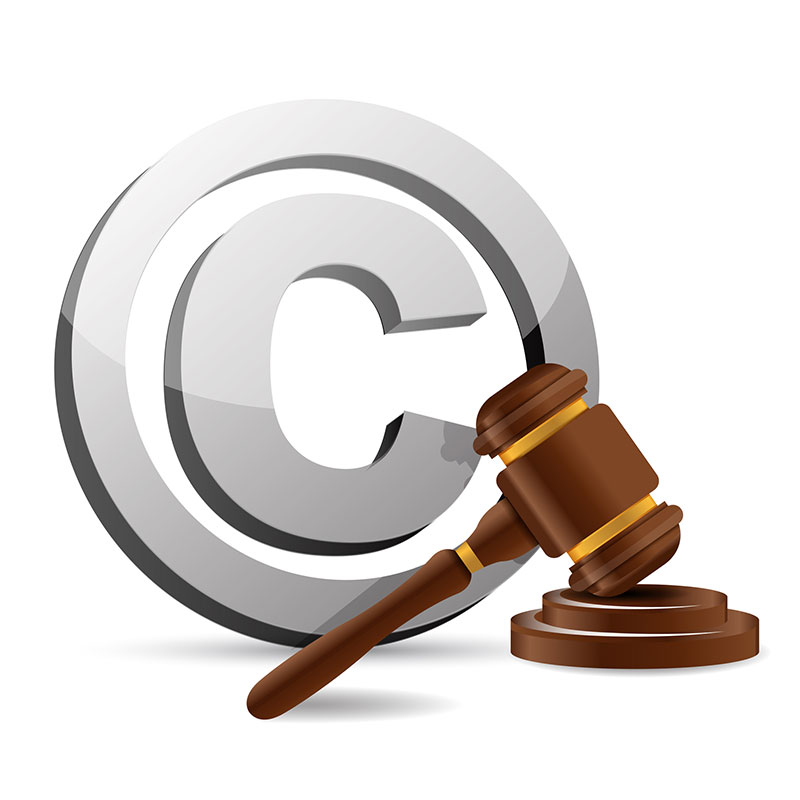 Copyright and judge gavel